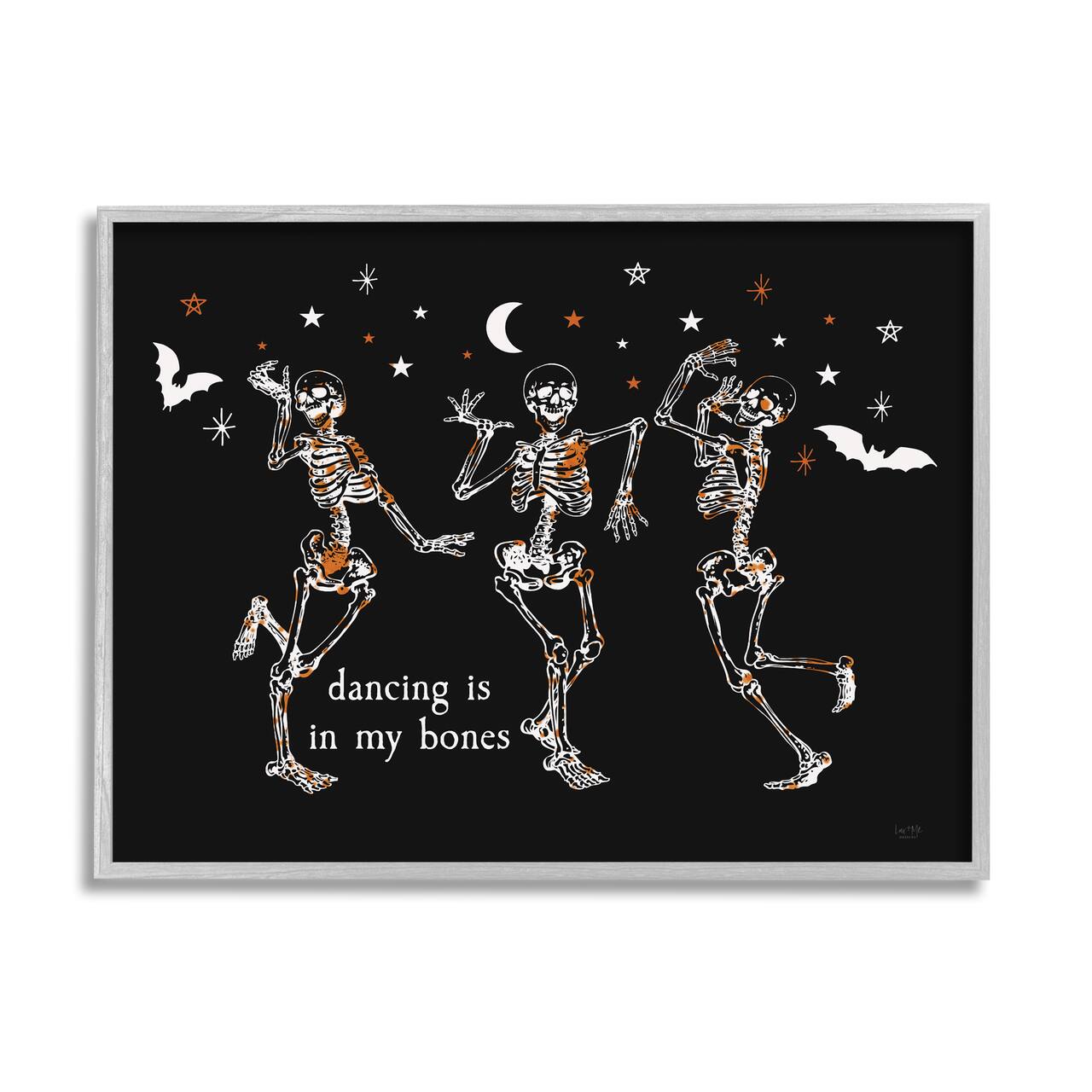 Stupell Industries Dancing In My Bones Skeletons Framed Giclee Art